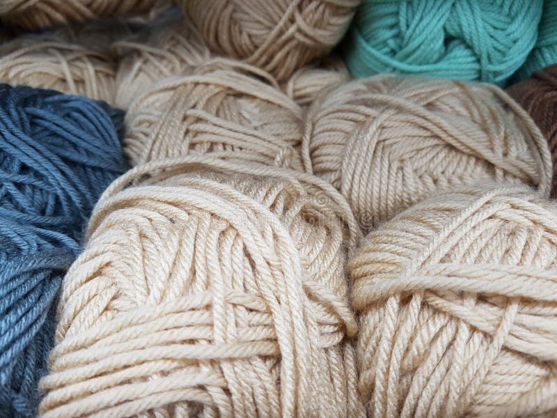 Skeins of Colored Yarn, Natural Palette Stock Photo Image of fabric