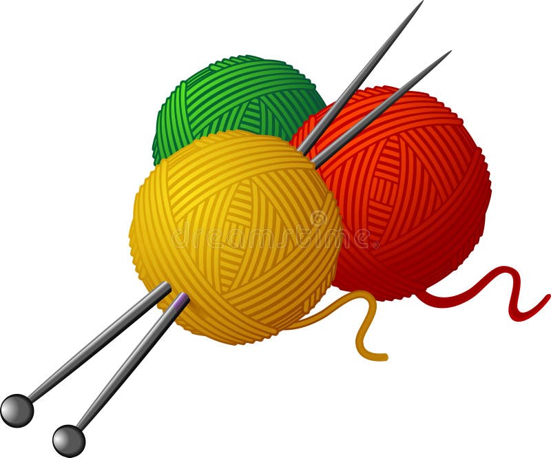 Skeins of Wool and Knitting Needles Stock Vector Illustration of yarn
