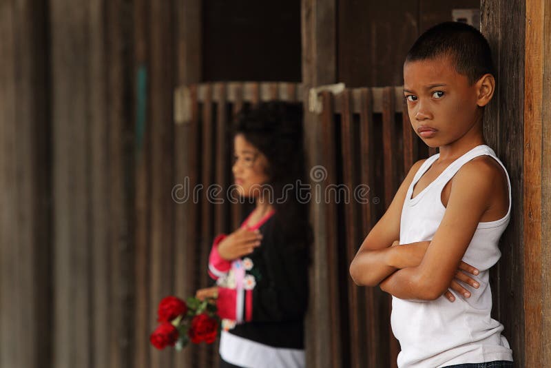 Sidelong glances boy with sharp. Sidelong glances boy with sharp