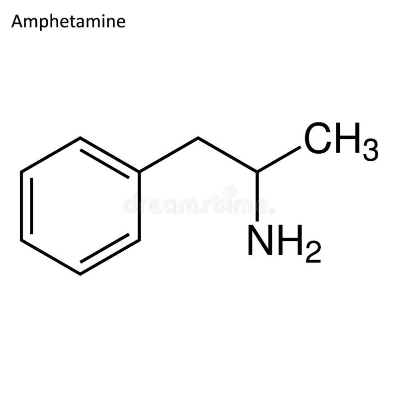 Skeletachtige formule van Amfetamine vector illustratie