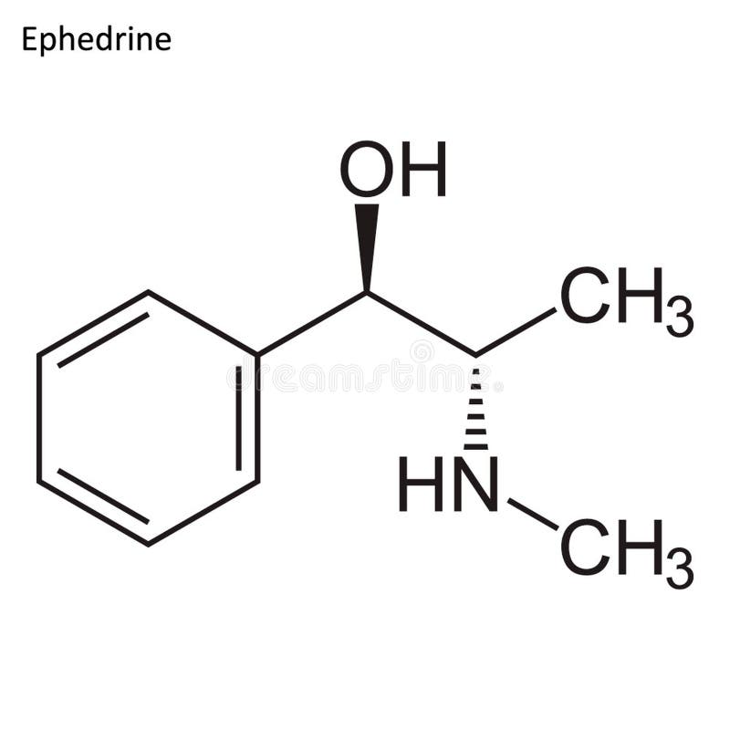 Structuurformule van Efedrine stock illustratie