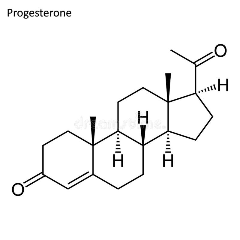 Skeletachtige formule van Progesterone royalty-vrije illustratie