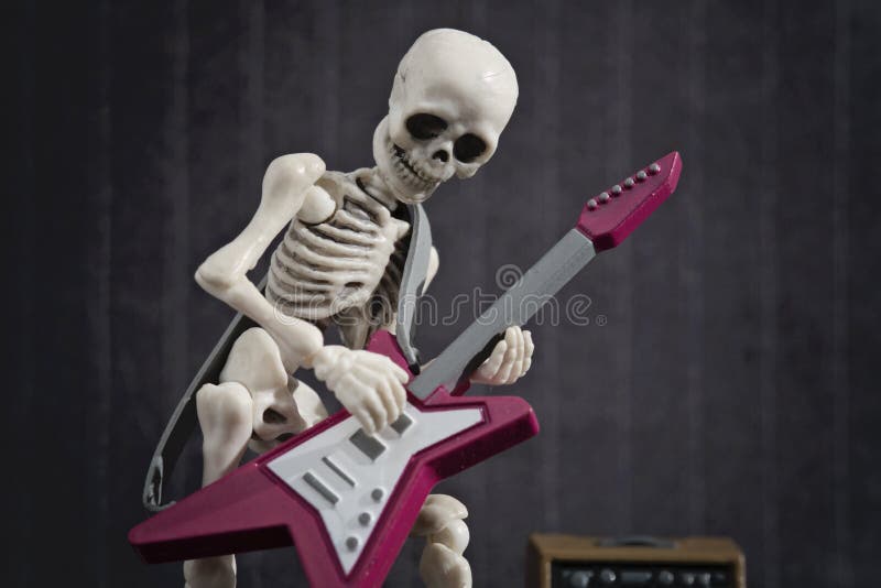 skeleton playing mandolin