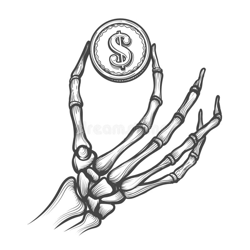 skeleton hand holding ball