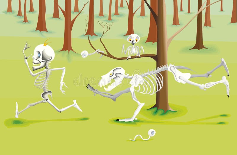 Schelet de om care fuge stock illustration