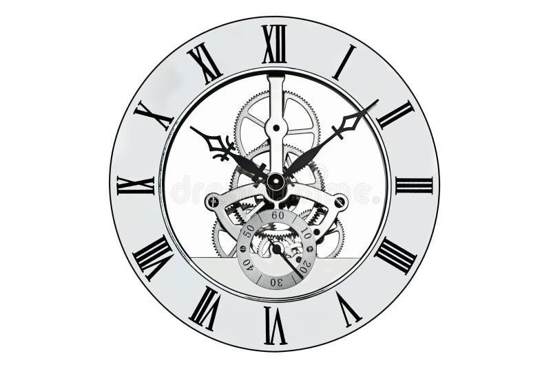 Skeleton Uhr lokalisiert auf Weiß mit Ausschnittsweg. stockbild Skeleton Uhr lokalisiert auf Weiß mit Ausschnittsweg. stockbild