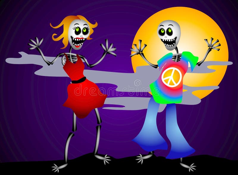 Skeletten 2 van de Partij van Halloween stock illustratie Skeletten 2 van de Partij van Halloween stock illustratie