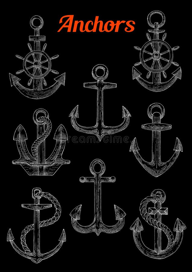 Ship, Anchor, Drawing, less Anchor, Line, Symbol, Logo, Anchor, Drawing,  Ship png | PNGWing