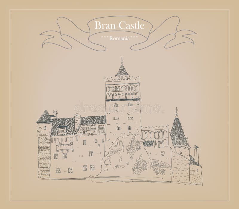 Bran Castle, Romania stock vector. Illustration of templar - 15139808