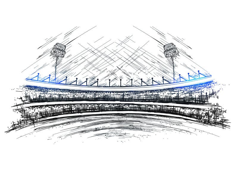 Cricket Stadium Drawing Easy Design Cricket Stadium Drawing