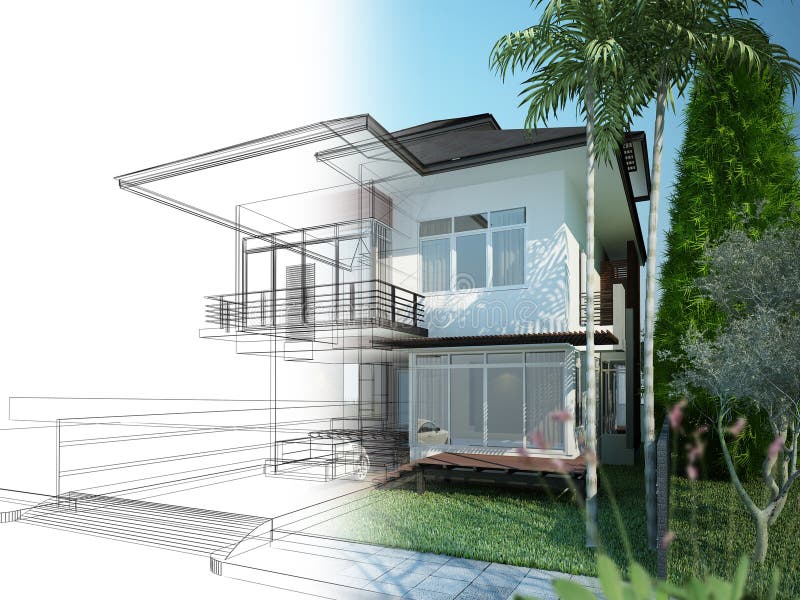 Sketch design of house vector illustration