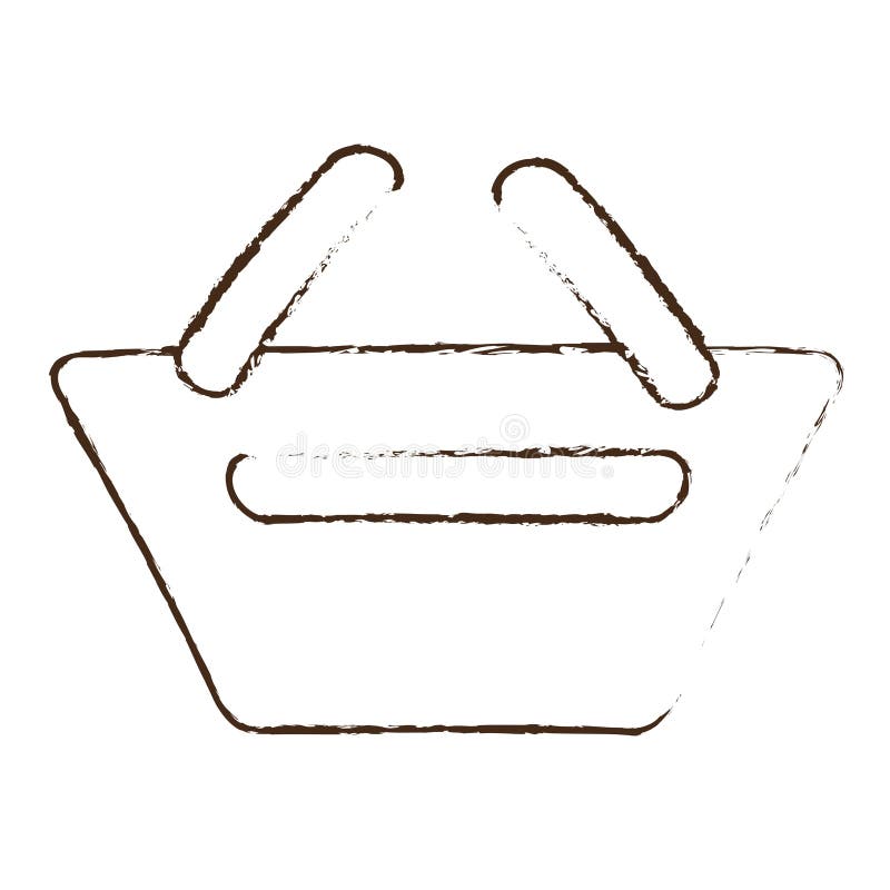 Sketch Draw Basket Shopping Online Stock Illustration