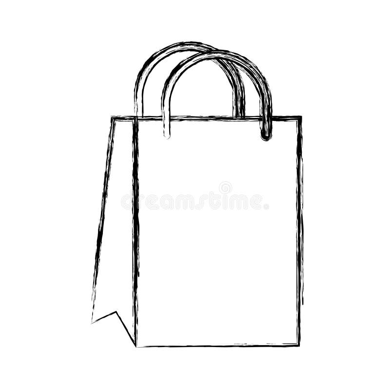 Sketch Draw Gift Bag Cartoon Stock Vector Illustration of blank
