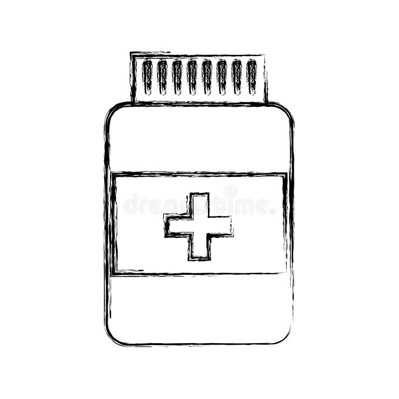 Medicine bottle draw stock vector. Illustration of medical 74029509