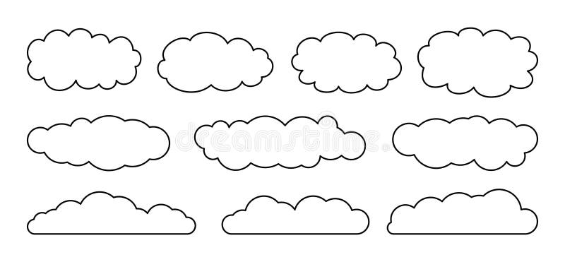 Sketch En La Nube Dibujos Animados Planos En El Cielo De Las Nubes  Ilustración del Vector - Ilustración de bandera, resorte: 190080456