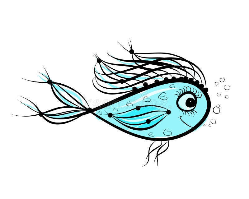 Funny Fish Cartoon for Your Design Stock Vector Illustration of