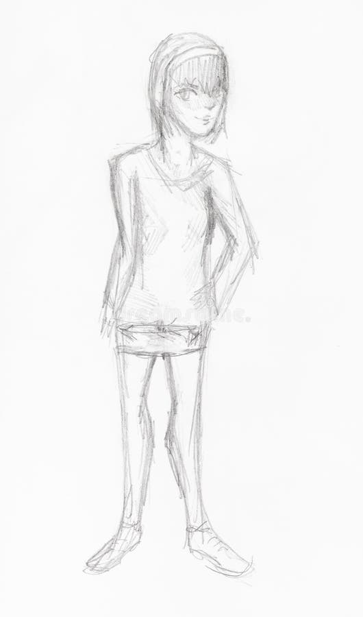 Sketch Girl Short Dress Stock Illustrations 542 Sketch Girl
