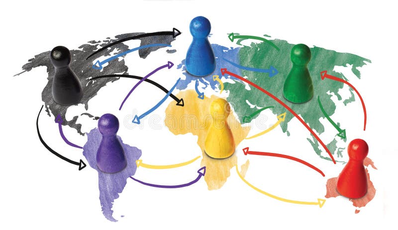 Sketch or handdrawn concept for globalization, global networking, travel or global connection or transportation