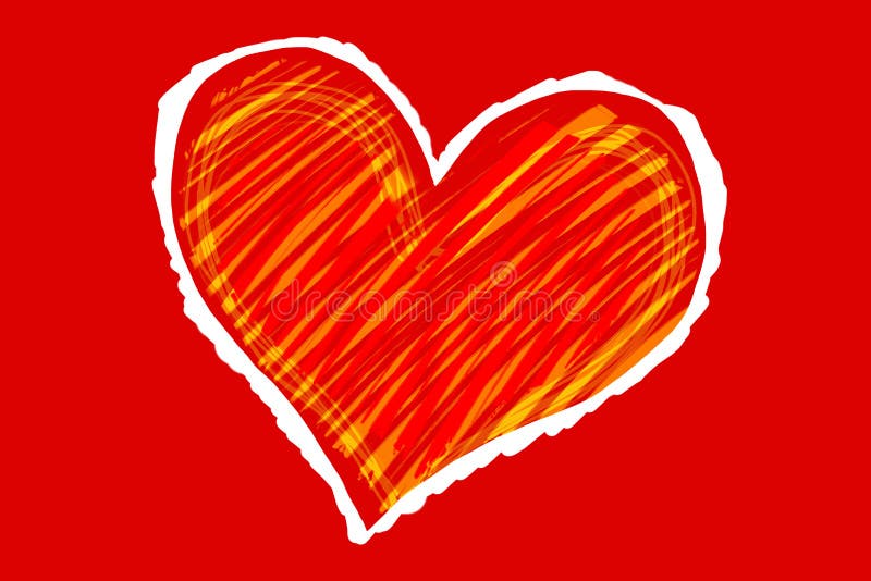 Sketch heart stock illustration
