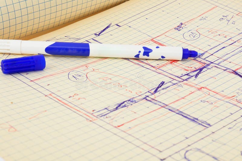 Sketch of the house stock photo