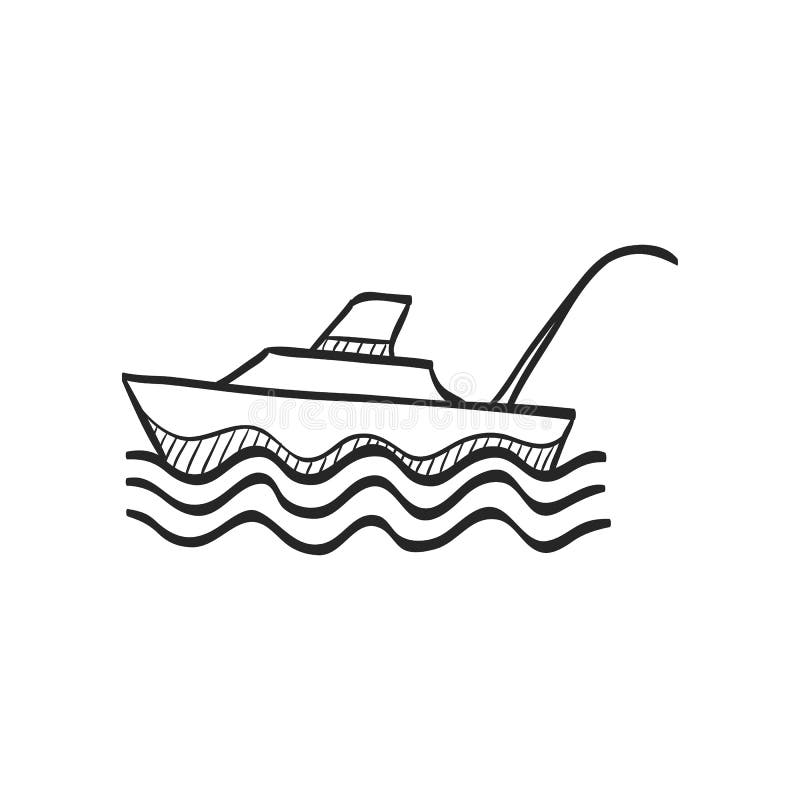 Sketch icon - Fishing boat stock vector. Illustration of fishing - 193522935