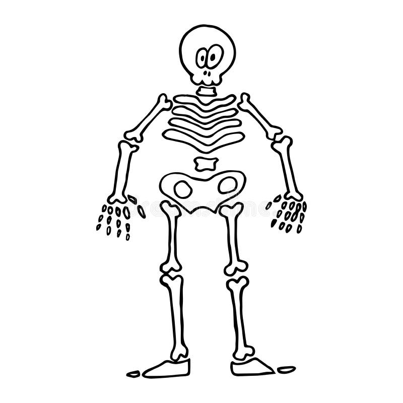 Sketch Line Skeleton Funny Doodle Style Stock Illustration ...