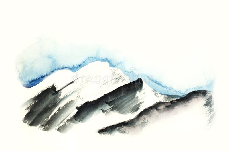 Featured image of post Sketch Snowy Mountain Drawing / House in mountain landscape hand drawn vector illustration sketch.