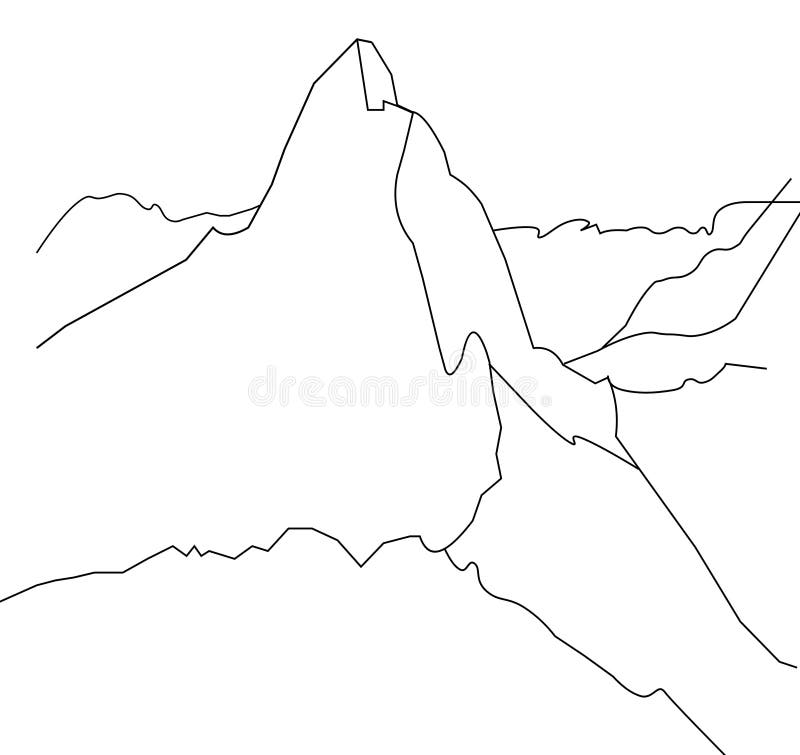 Black Mountain Sketch Isolated White Background Stock Vector by ©AnnaHoly  510914268