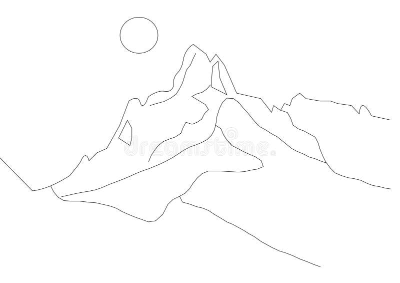 Featured image of post Mountain Landscape Drawing Outline