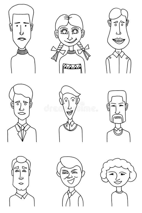 Sketch people icons stock vector. Illustration of people 70856234