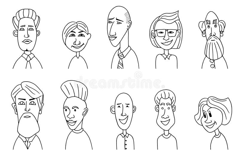 Sketch people icons stock vector. Illustration of person 70908184