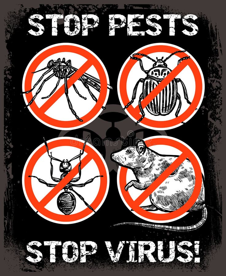 Sketch Pest Control Insect Poster vector illustration