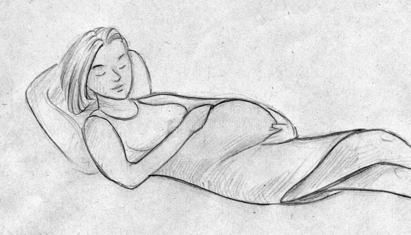 Beautiful Pregnant Woman Sketch Illustration Portrait Stock Photo Picture  And Royalty Free Image Image 140804602