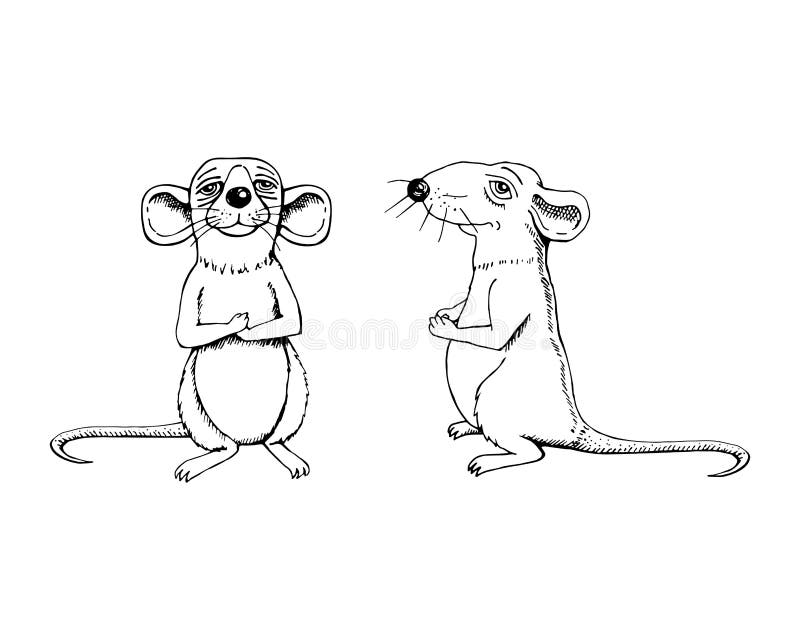 Image of Rat Cartoon Sketch Stock Illustration - Illustration of christmas,  rabbit: 160339374