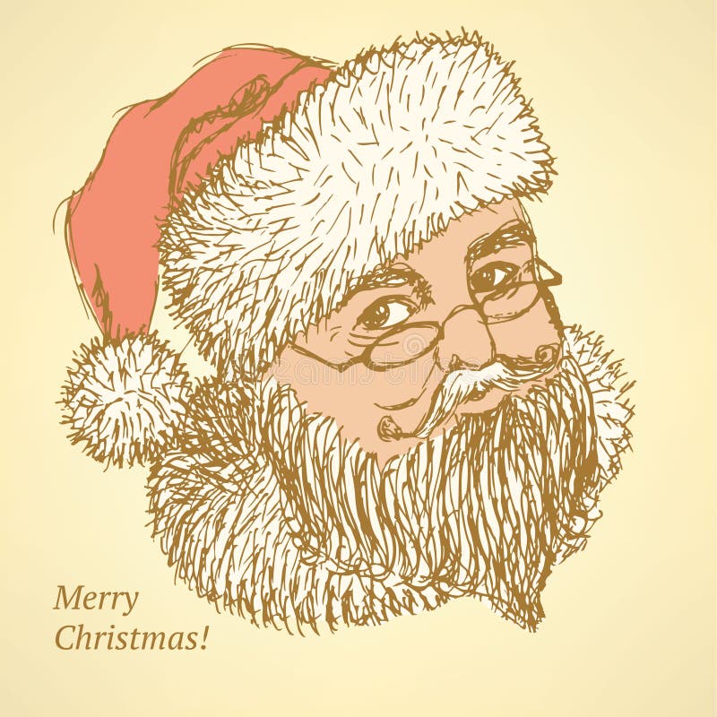 Sketch Santa Claus In Vintage Style Stock Illustration