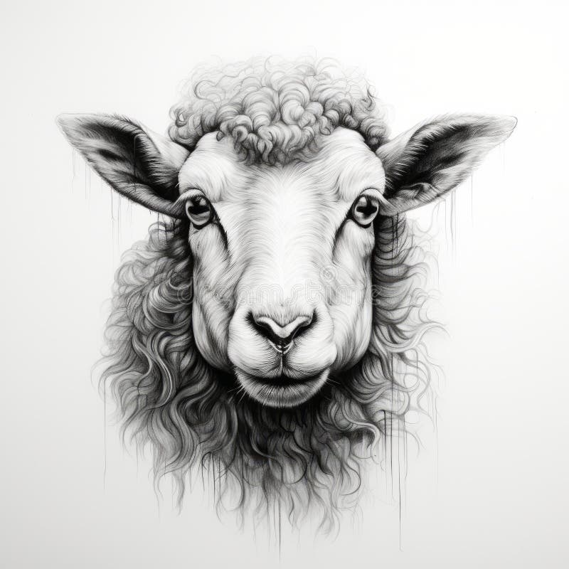 Cute sheep or lamb engraving style vector illustration. Realistic image  Stock Vector Image & Art - Alamy