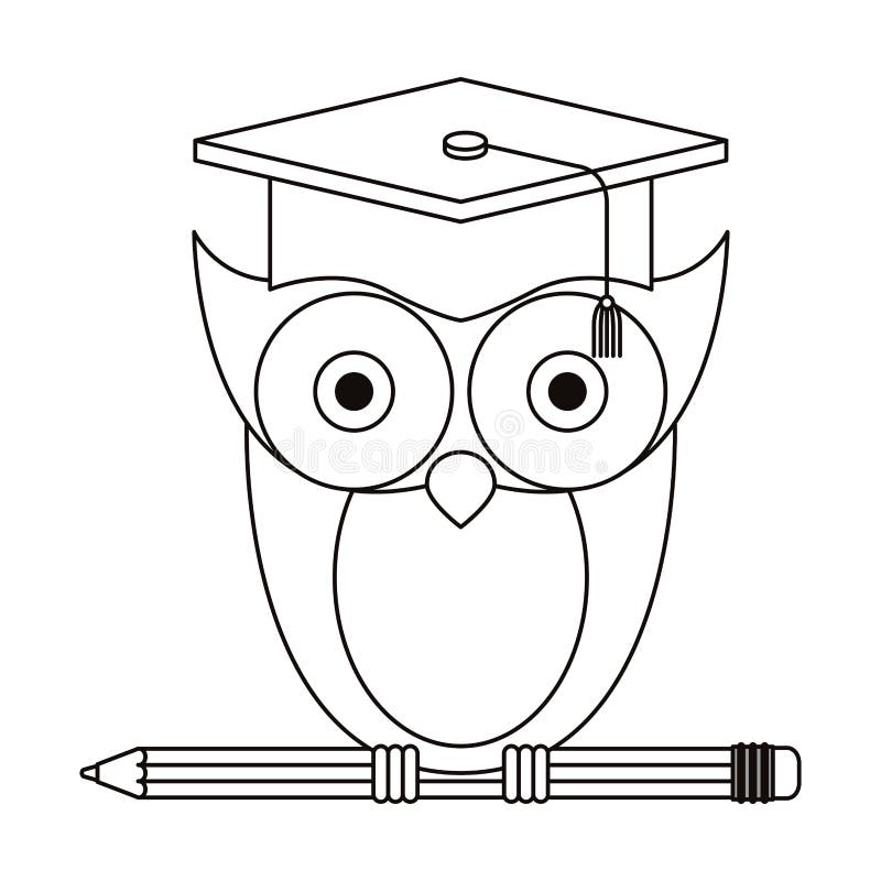 sketch silhouette owl knowledge cap graduation pencil sketch silhouette owl knowledge cap graduation pencil 142401519