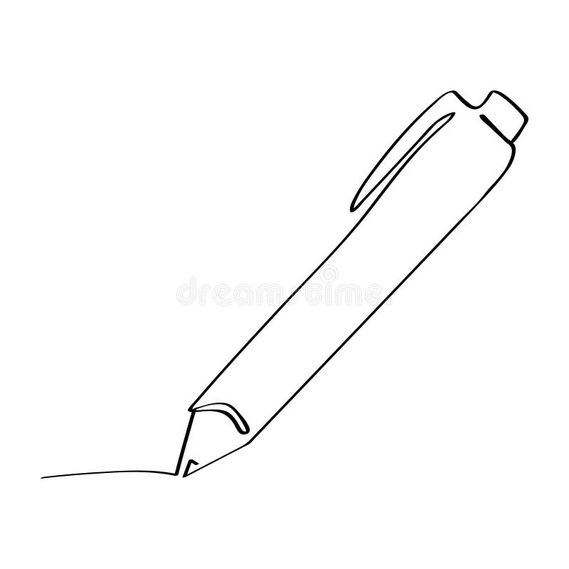 Sketch Simple vector single line art pen royalty free illustration
