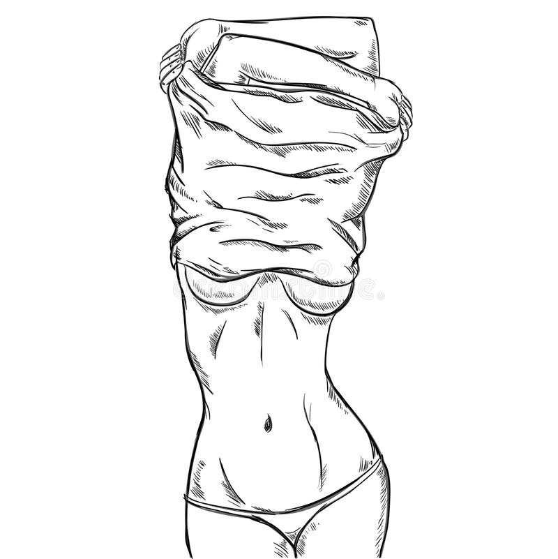 Sketch Slim Woman Stock Vector Illustration Of Lingerie 89747352