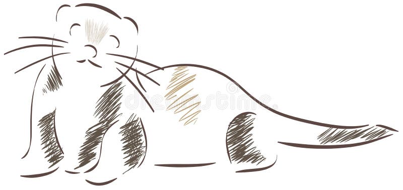 Sketch of a stilyzed ferret vector illustration