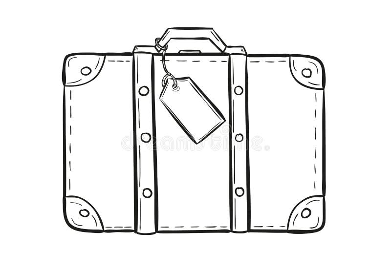 Sketch of the suitcase stock vector. Illustration of cute - 46863219