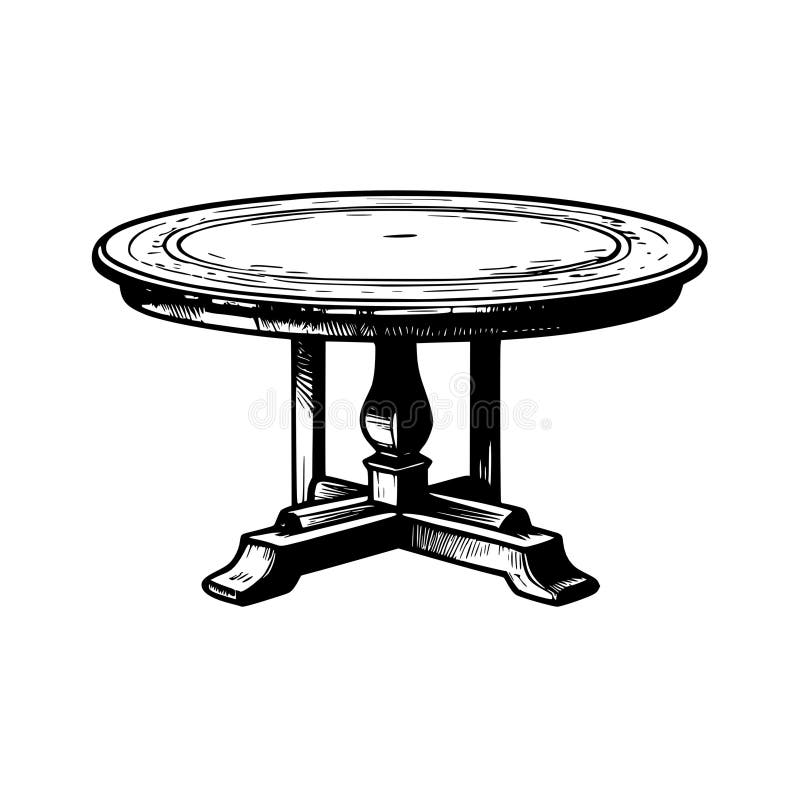 Sketch of a table. hand drawn illustration vector illustration