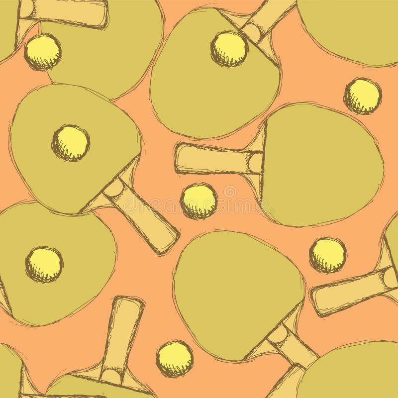 Sketch Table Tennis in Vintage Style Stock Vector Illustration of