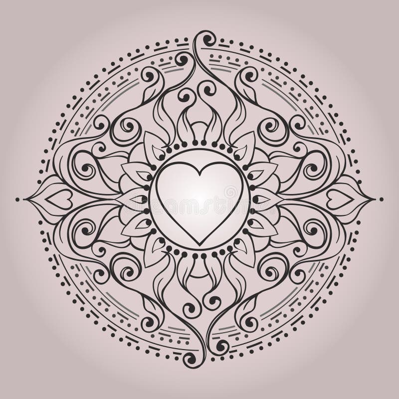 Sketch Of Tattoo Henna Hearts Stock Vector Illustration Of Happiness Floral