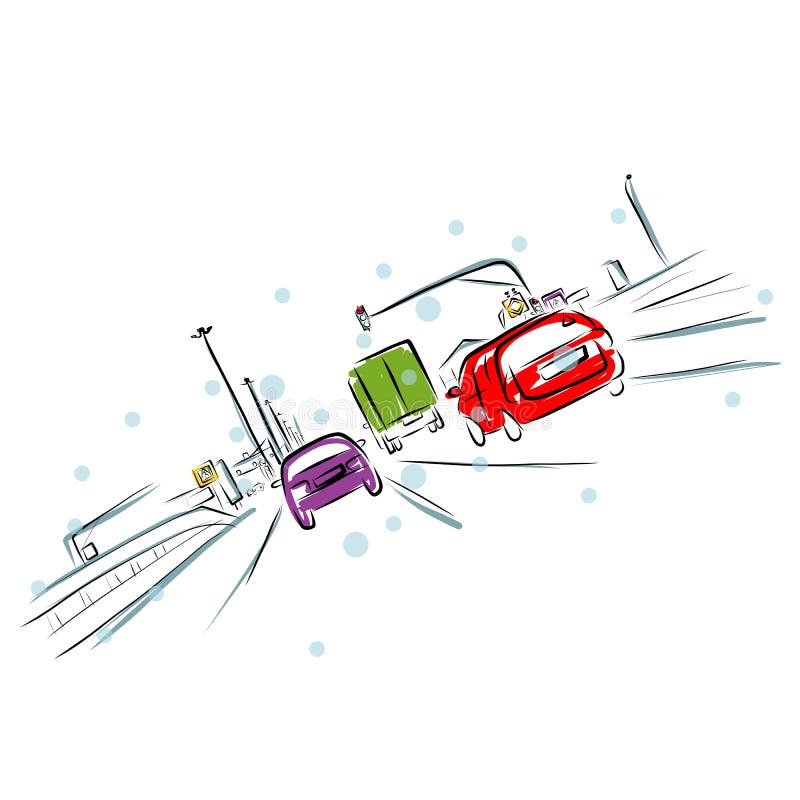 Sketch of traffic road in city for your design vector illustration