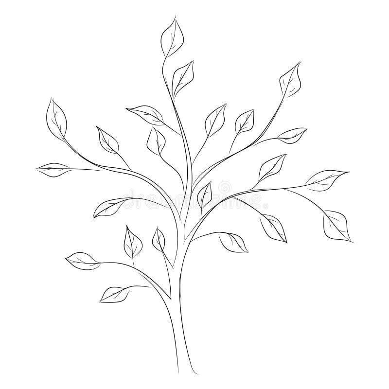 Sketch Tree With Roots For Your Design Stock Vector - Illustration of ...