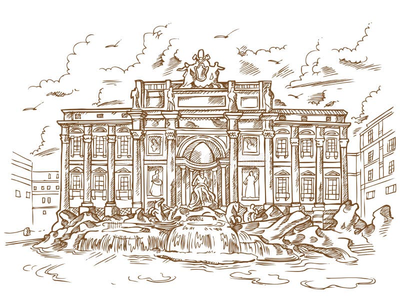 How to Draw The Trevi Fountain  YouTube