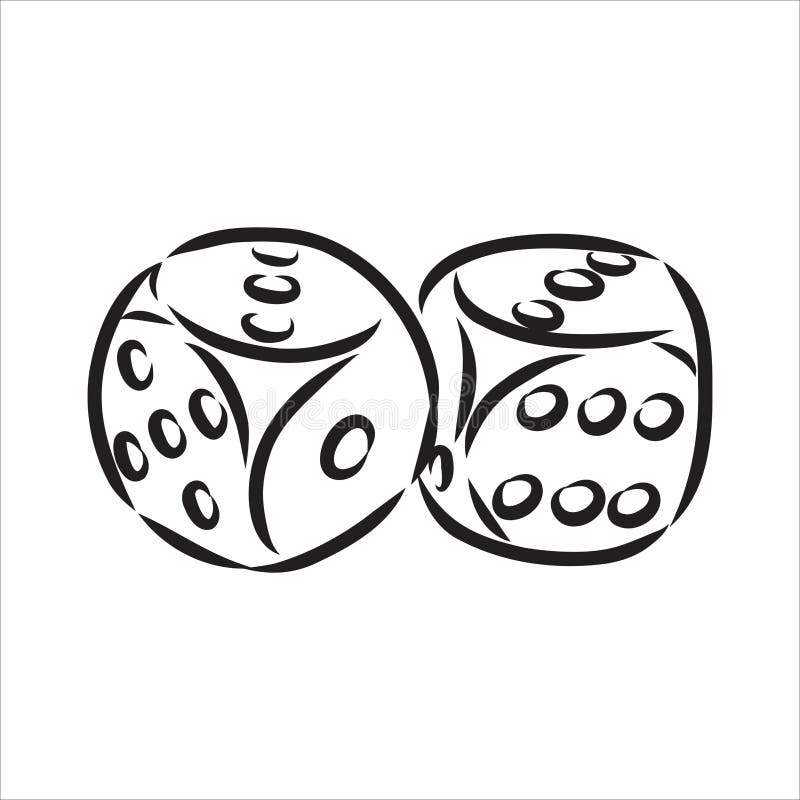 Sketch Two Dices Game Dice Vector Sketch Stock Vector Illustration of