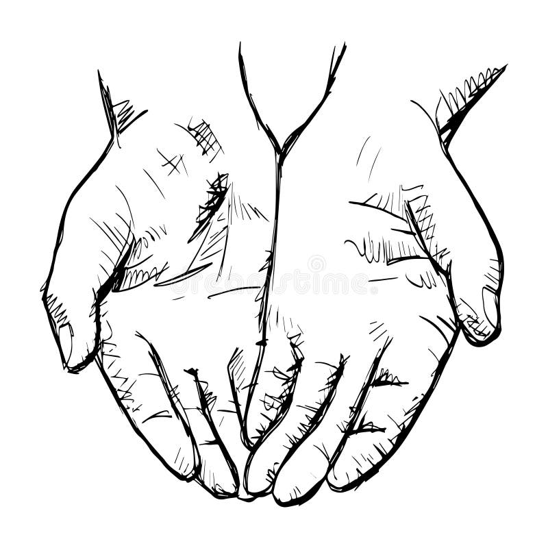 Cupped Hands Sketch Stock Illustrations – 156 Cupped Hands Sketch