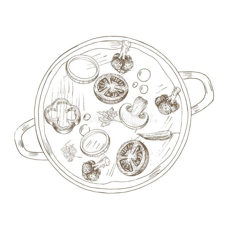 Sketch vegetable soup